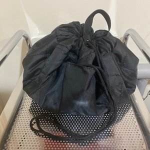 Black makeup drawstring bag